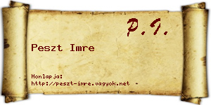 Peszt Imre névjegykártya